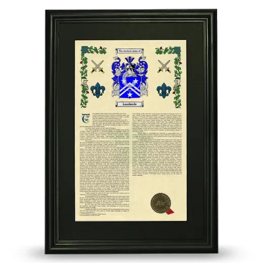 Lamberde Deluxe Armorial Framed - Black