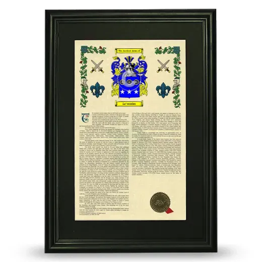 Le'verrier Deluxe Armorial Framed - Black