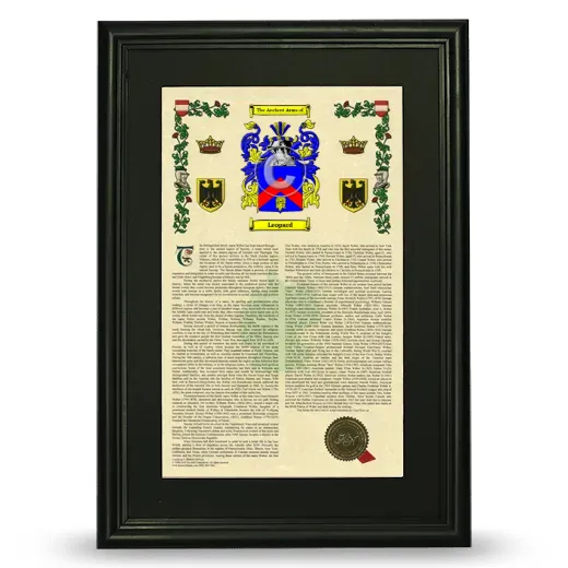 Leopard Deluxe Armorial Framed - Black