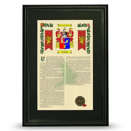 Lewinson Deluxe Armorial Framed - Black