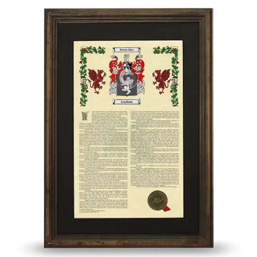 Leyshon Deluxe Armorial Framed - Brown