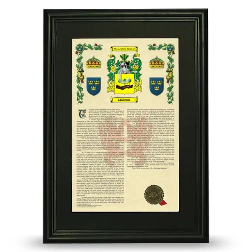 Lindgren Deluxe Armorial Framed - Black