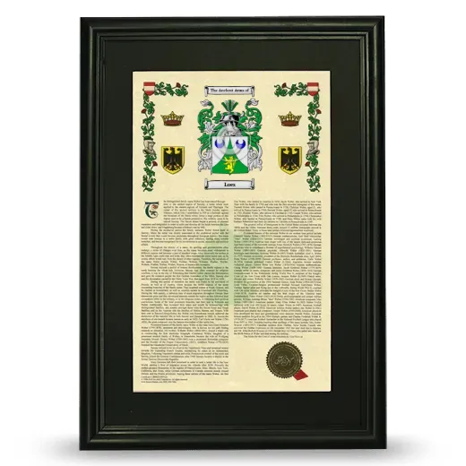 Loes Deluxe Armorial Framed - Black