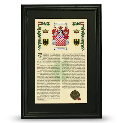 Loewenberg Deluxe Armorial Framed - Black