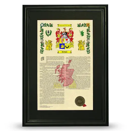 McOmb Deluxe Armorial Framed - Black