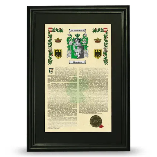Menninga Deluxe Armorial Framed - Black