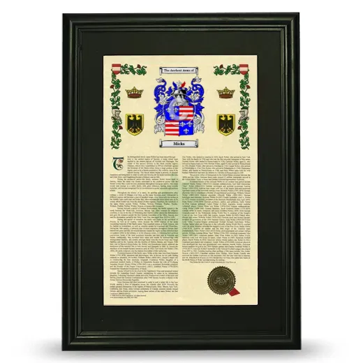 Micks Deluxe Armorial Framed - Black