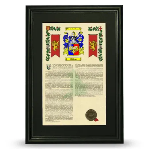 Mittens Deluxe Armorial Framed - Black