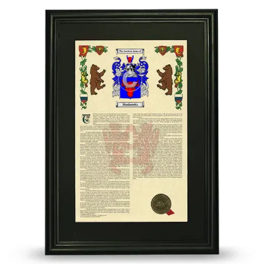 Moskowitz Deluxe Armorial Framed - Black