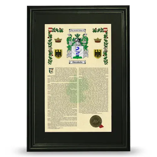Oberndorfer Deluxe Armorial Framed - Black