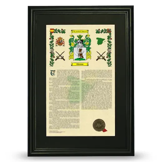 Oliveras Deluxe Armorial Framed - Black