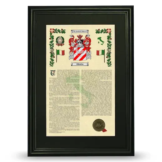 Olivetta Deluxe Armorial Framed - Black