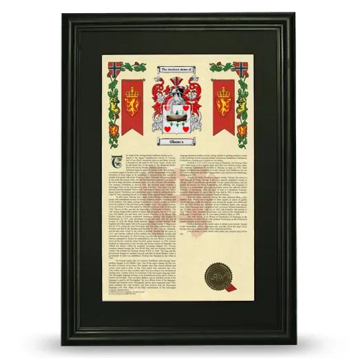 Olson's Deluxe Armorial Framed - Black