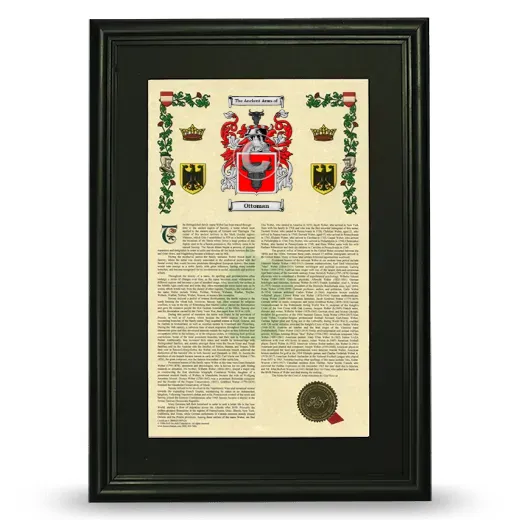 Ottoman Deluxe Armorial Framed - Black
