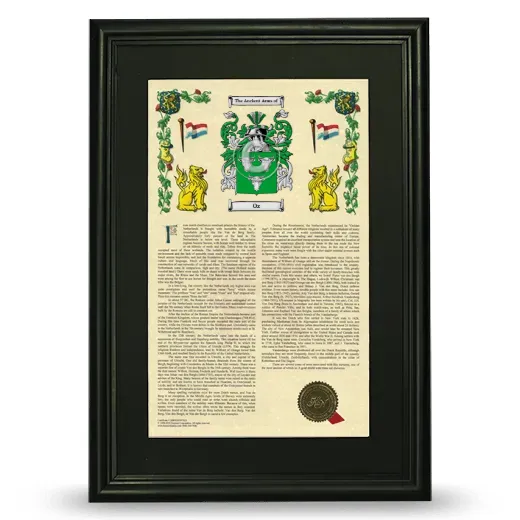 Oz Deluxe Armorial Framed - Black
