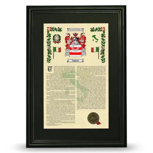 Paganin Deluxe Armorial Framed - Black