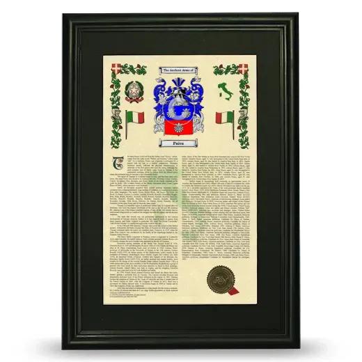 Paiva Deluxe Armorial Framed - Black