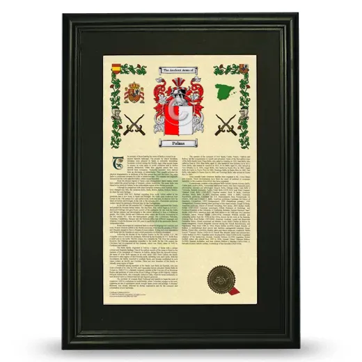 Palma Deluxe Armorial Framed - Black