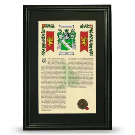 Peirs Deluxe Armorial Framed - Black