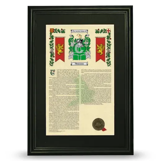 Plemmons Deluxe Armorial Framed - Black