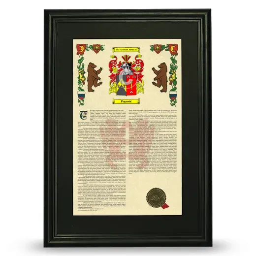 Popović Deluxe Armorial Framed - Black
