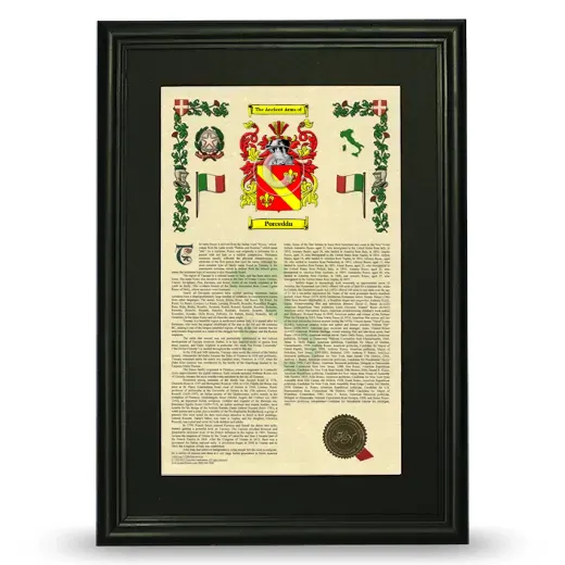 Porceddu Deluxe Armorial Framed - Black