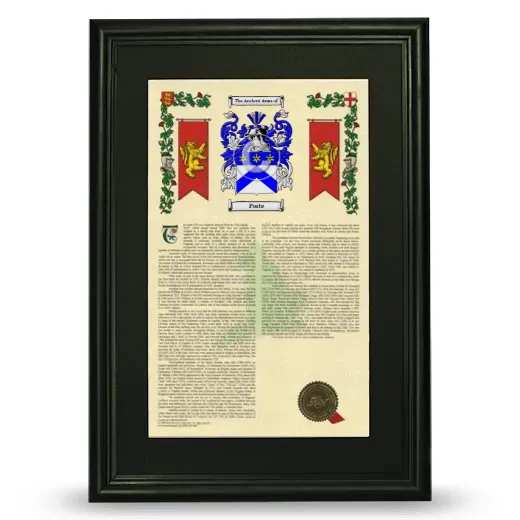 Porte Deluxe Armorial Framed - Black