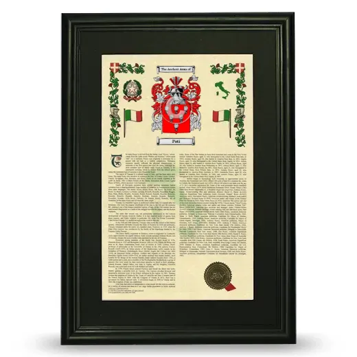 Poti Deluxe Armorial Framed - Black