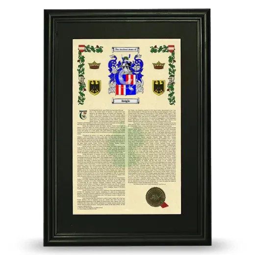 Reigle Deluxe Armorial Framed - Black