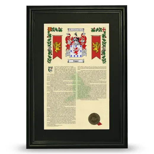 Roppe Deluxe Armorial Framed - Black