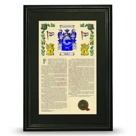 Royer's Deluxe Armorial Framed - Black