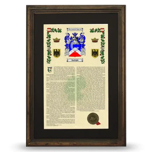 Rudolph Deluxe Armorial Framed - Brown