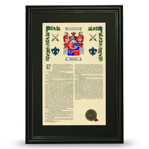 Sabourine Deluxe Armorial Framed - Black