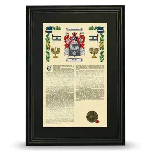 Sacks Deluxe Armorial Framed - Black