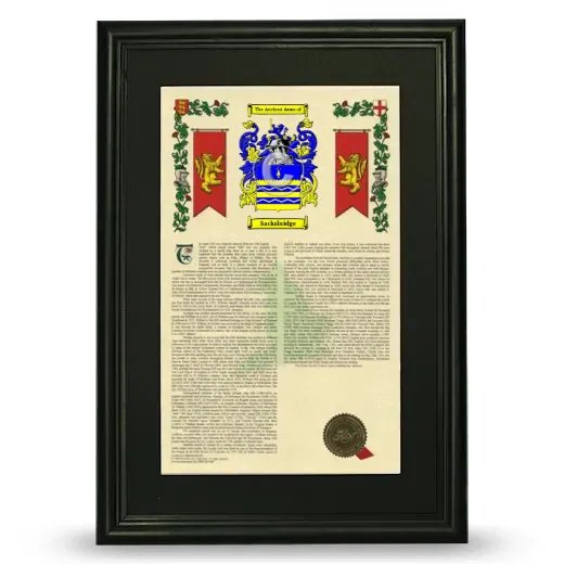 Sacksbridge Deluxe Armorial Framed - Black