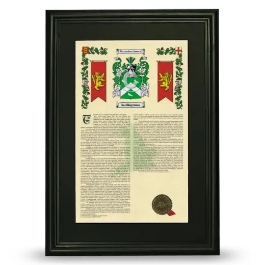 Saddingtume Deluxe Armorial Framed - Black