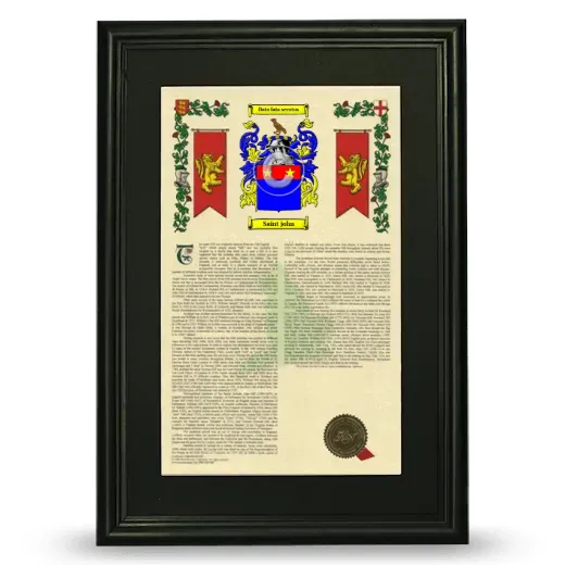 Saint john Deluxe Armorial Framed - Black