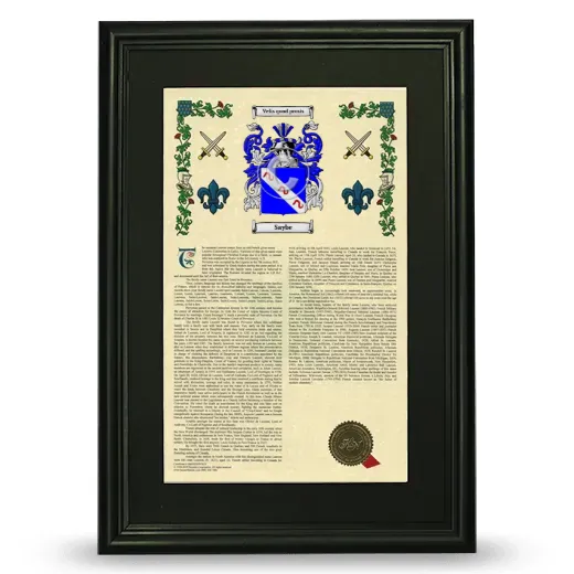 Saybe Deluxe Armorial Framed - Black