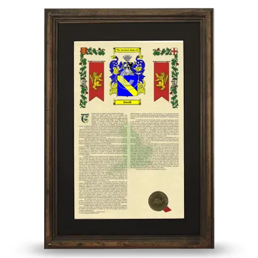 Scroll Deluxe Armorial Framed - Brown