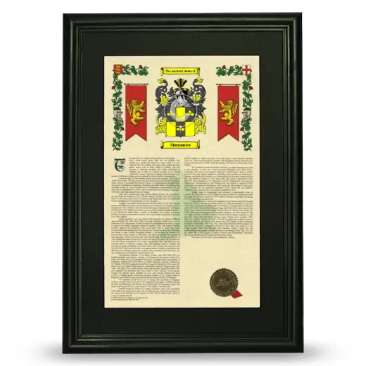 Simmance Deluxe Armorial Framed - Black