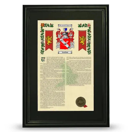 Southon Deluxe Armorial Framed - Black