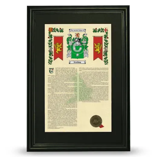 Stocking Deluxe Armorial Framed - Black