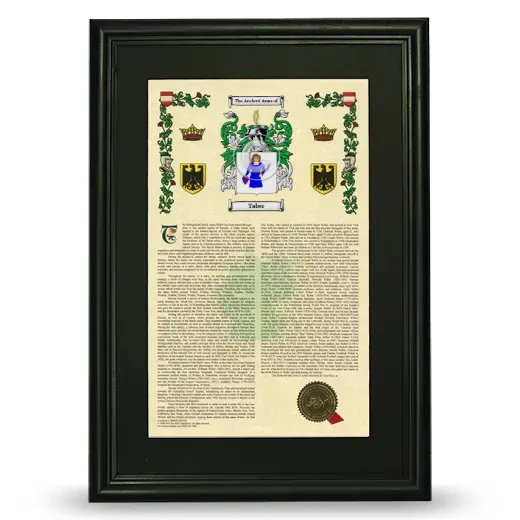 Taber Deluxe Armorial Framed - Black