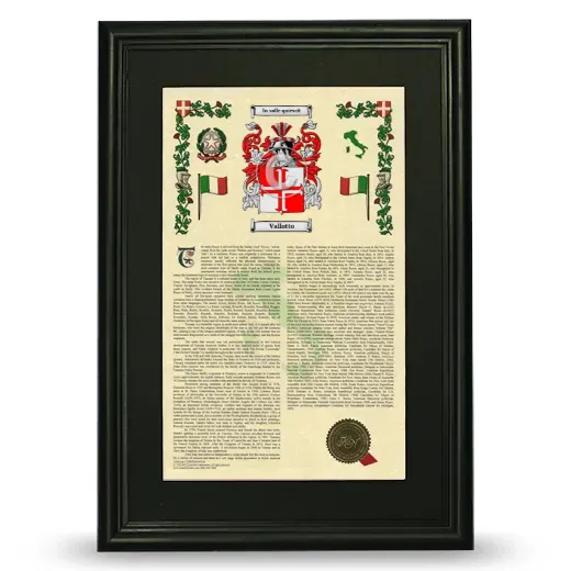 Vallotto Deluxe Armorial Framed - Black