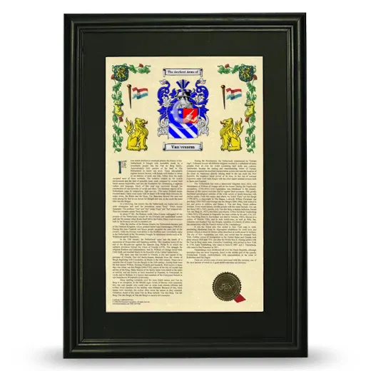 Van'vessem Deluxe Armorial Framed - Black