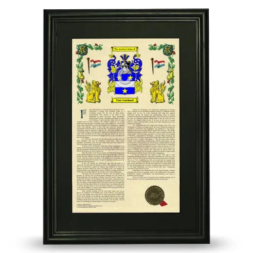 Van'vreeland Deluxe Armorial Framed - Black