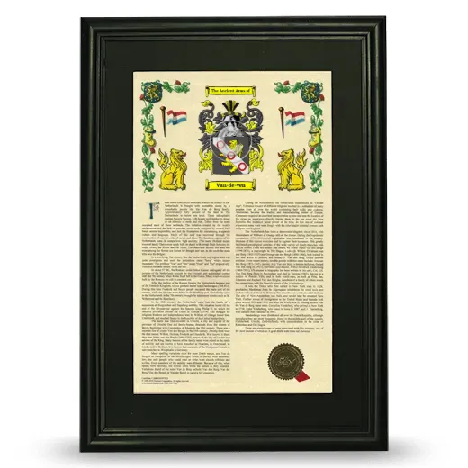 Van-de-ven Deluxe Armorial Framed - Black