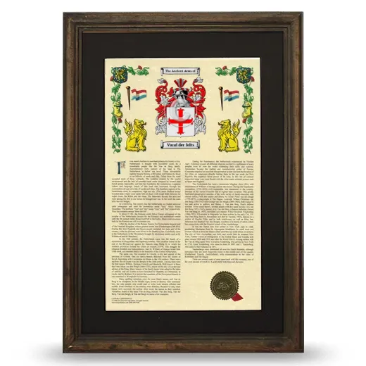 Vand der felts Deluxe Armorial Framed - Brown