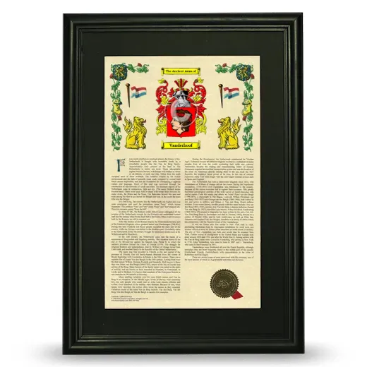 Vanderhoof Deluxe Armorial Framed - Black