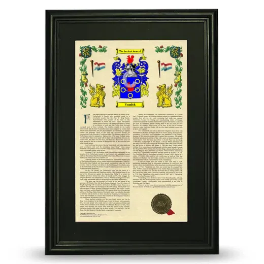Vandyk Deluxe Armorial Framed - Black